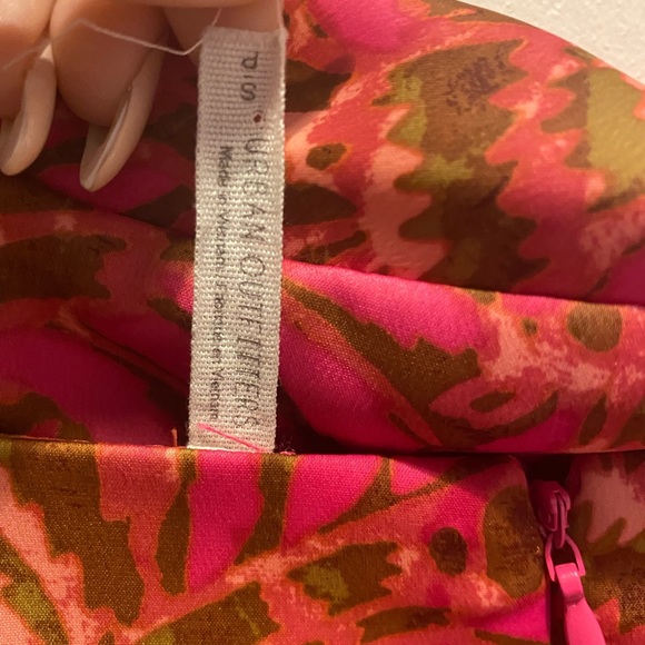 Urban Outfitters Hot Pink/Brown Silk Mini Dress - Picture 3 of 3